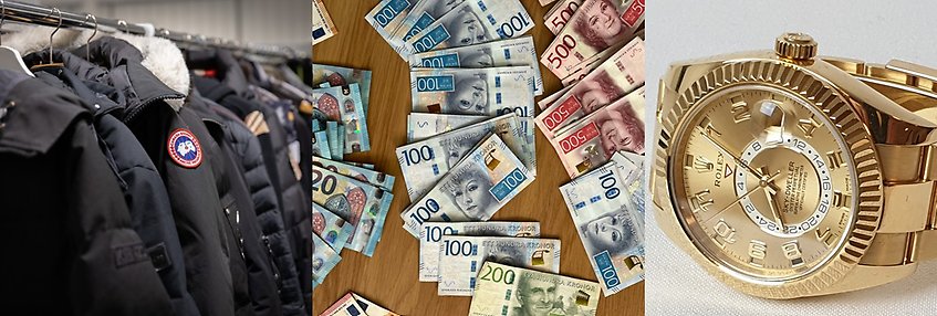 Märkeskläder, kontanter och klockor är exempel gods som kan utmätas vid en distansutmätning.
